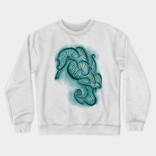 Blue Seahorse Crewneck Sweatshirt by njonestees